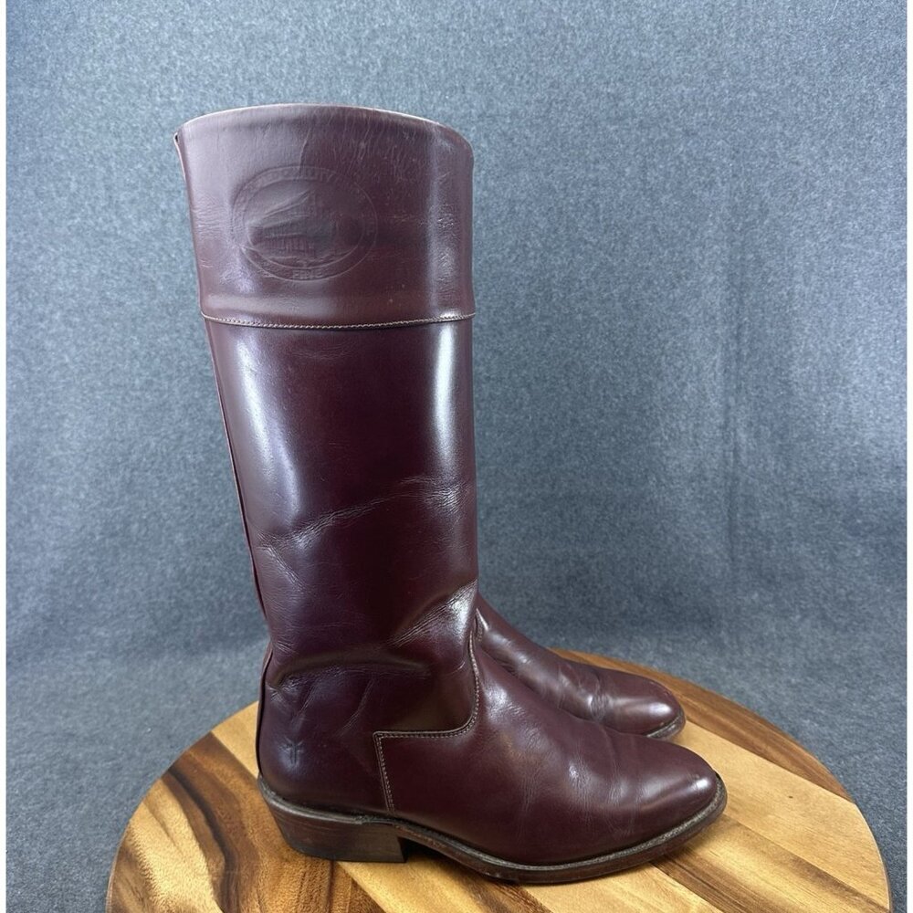 Vtg 80s Frye Campus Tall Boots Womens 8D Whiskey Brown Knee High Round Toe Z190